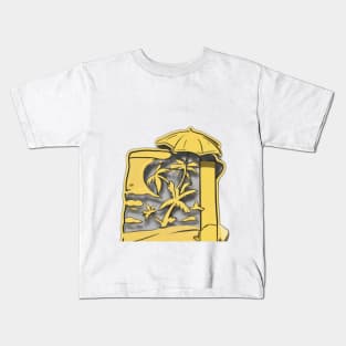 Tropical Beachscape Golden Artwork No. 828 Kids T-Shirt